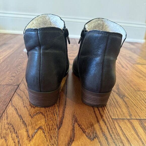 Lucky Brand Banterr 2 Womens 8 Leather Bootie Faux Fur Lining Zip Indie Boho - Picture 7 of 15